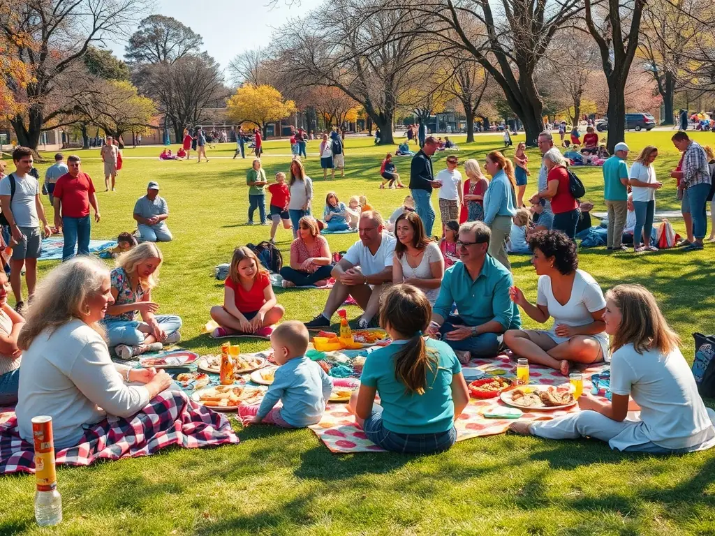 A vibrant image depicting a diverse group of people enjoying a FENIX musical event in a community park, showcasing the organization's commitment to cultural access.