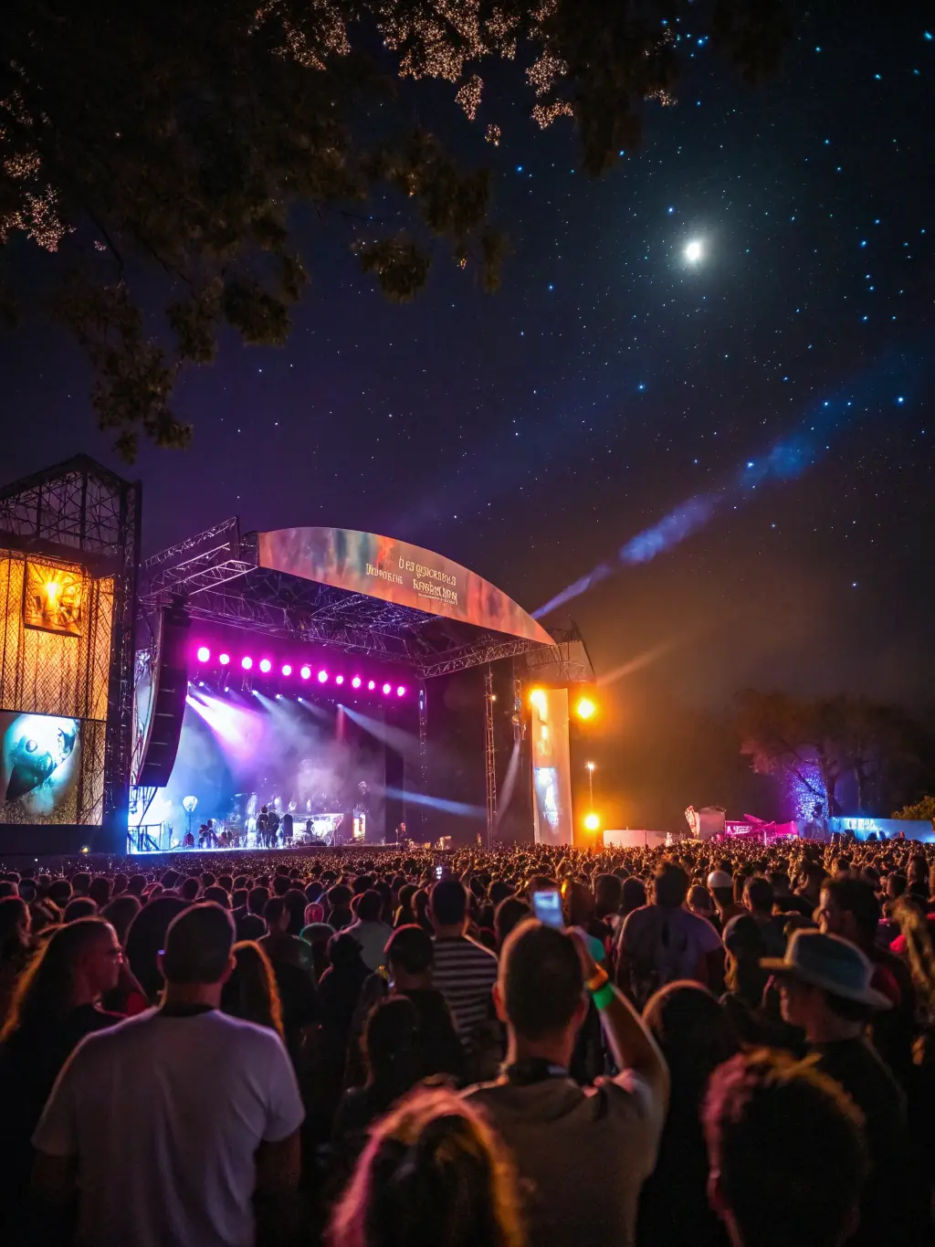 A vibrant photograph capturing a FENIX-organized outdoor music festival, showcasing diverse performers and an enthusiastic audience, emphasizing community engagement and cultural celebration.